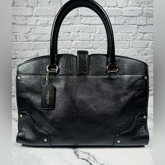 COACH MERCER SATCHEL BLACK LEATHER BAG - Picture 2 of 9